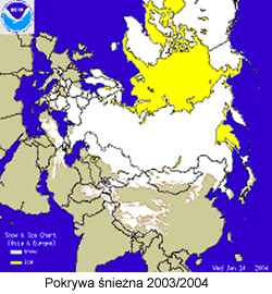 POKRYWA ŚNIEŻNA 2003/04 - MAPA