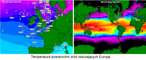 TEMP. WÓD OTACZAJĄCYCH EUROPĘ - MAPA